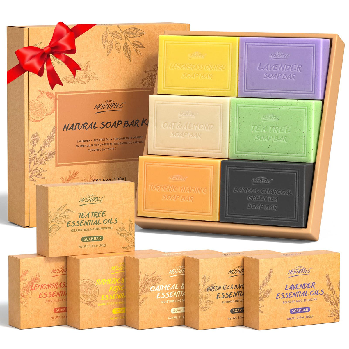 POP MODERN.C Lavender soap bar offers calming scent for daily cleansing.