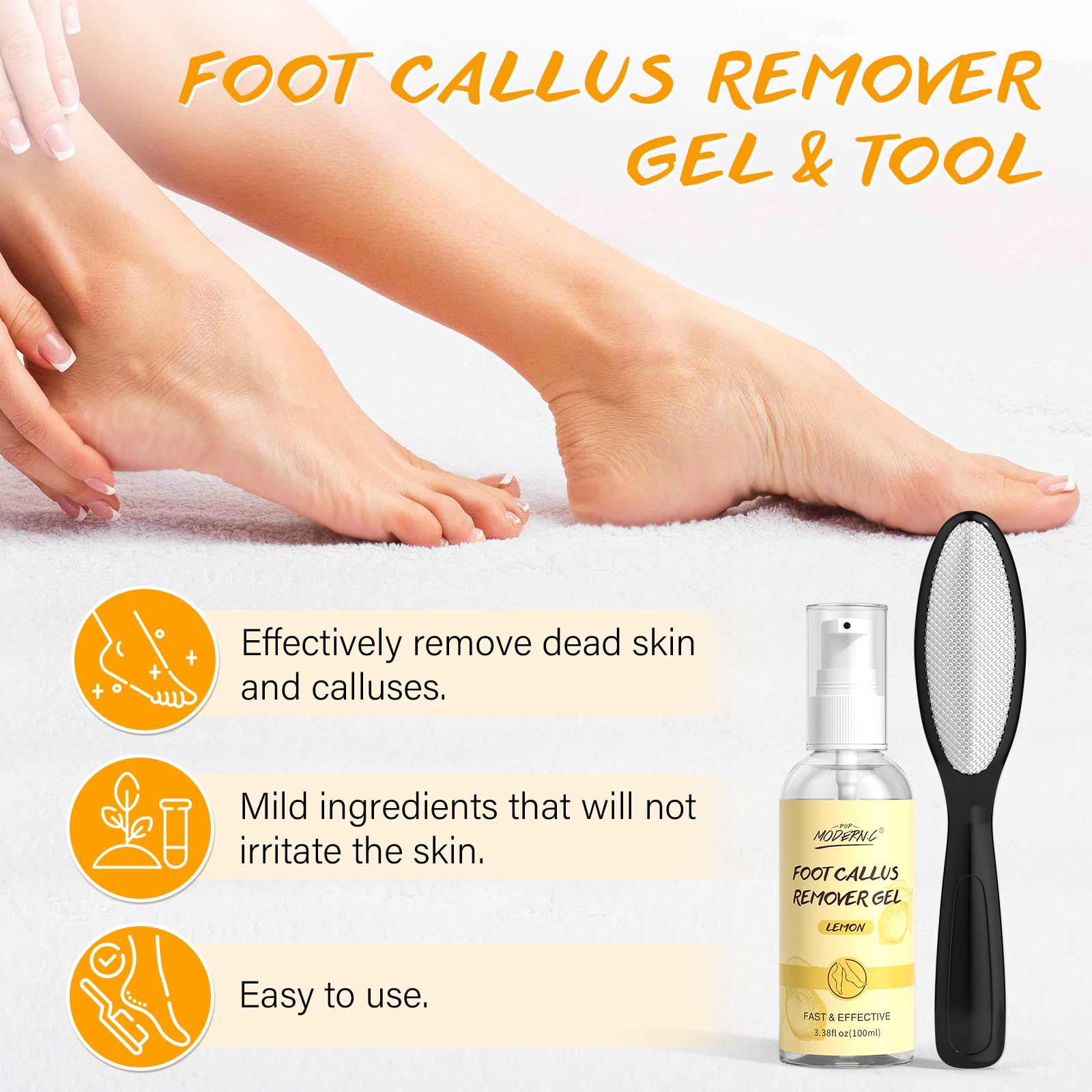 POP MODERN.C Pedicure Kit foot rasp to remove dead skin gently.