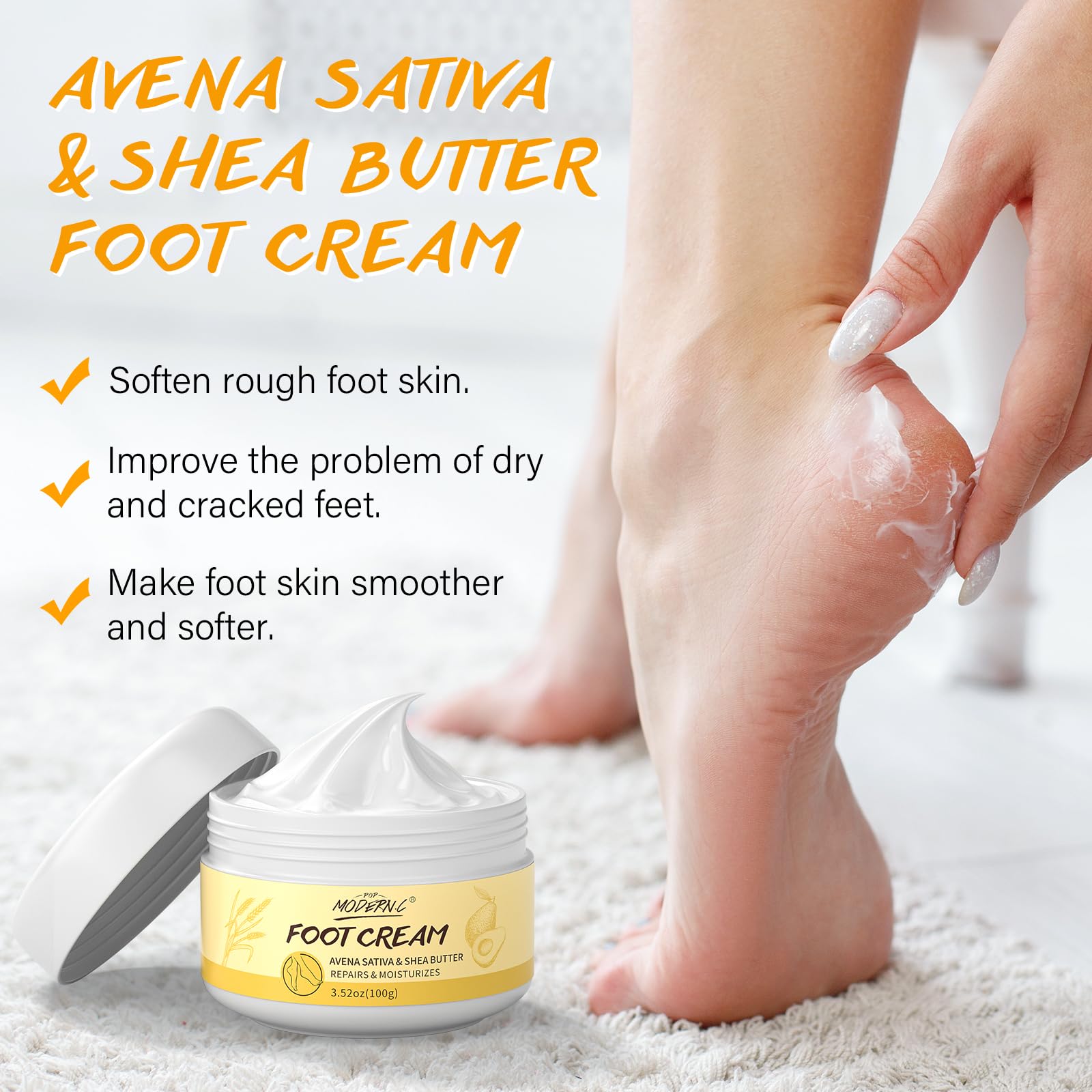 POP MODERN.C Pedicure Kit oat foot cream for lasting hydration.