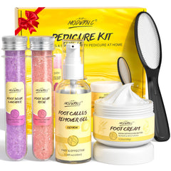 POP MODERN.C Pedicure Kit with rose-lavender foot soak salt for relaxing spa-like soaks.