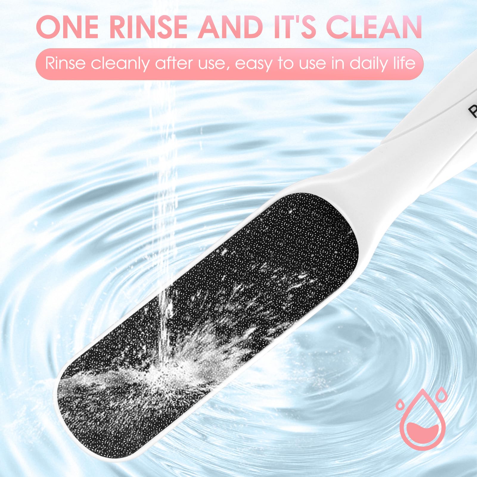 POPAKAN washable foot file body for easy cleaning and hygiene.