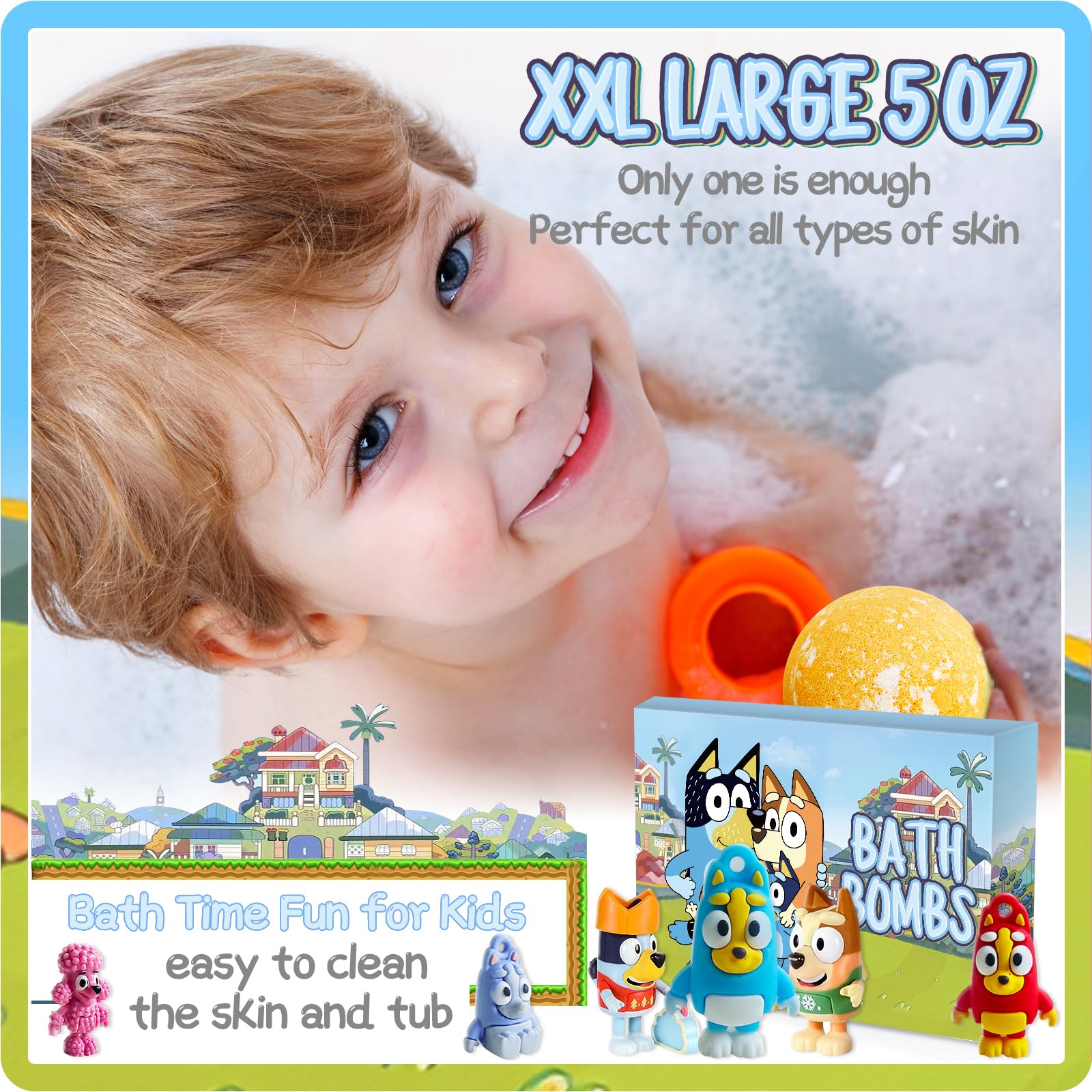 POPBATH six-pack kids bath bombs gift set with toys