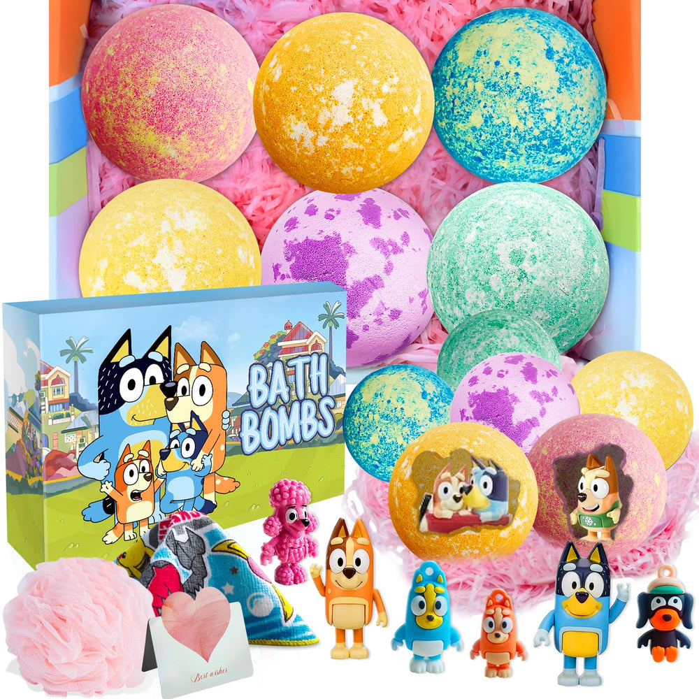 POPBATH surprise-inside-blue-heeler-toy shown in bath bomb for kids