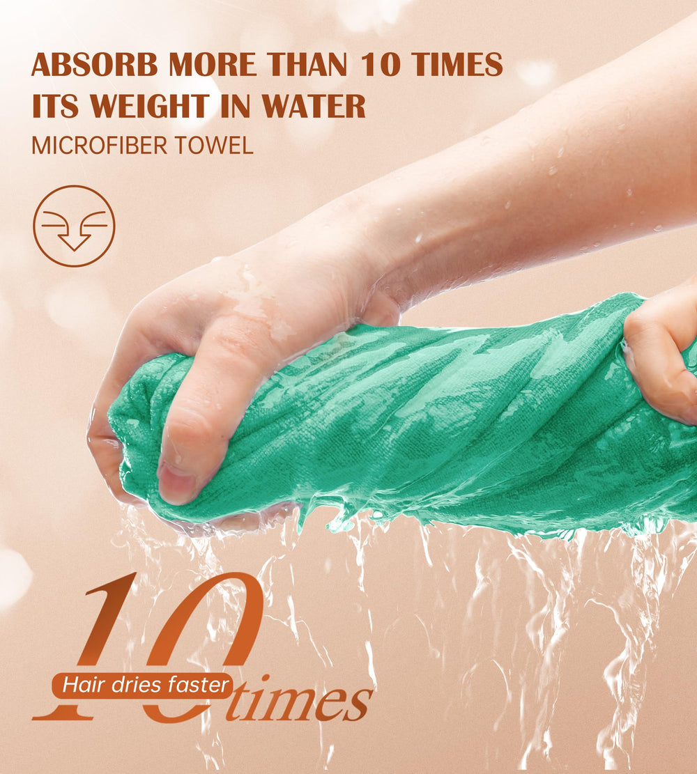 POPCHOSE microfiber hair towel wrap soft-lightweight fabric close-up gentle on hair