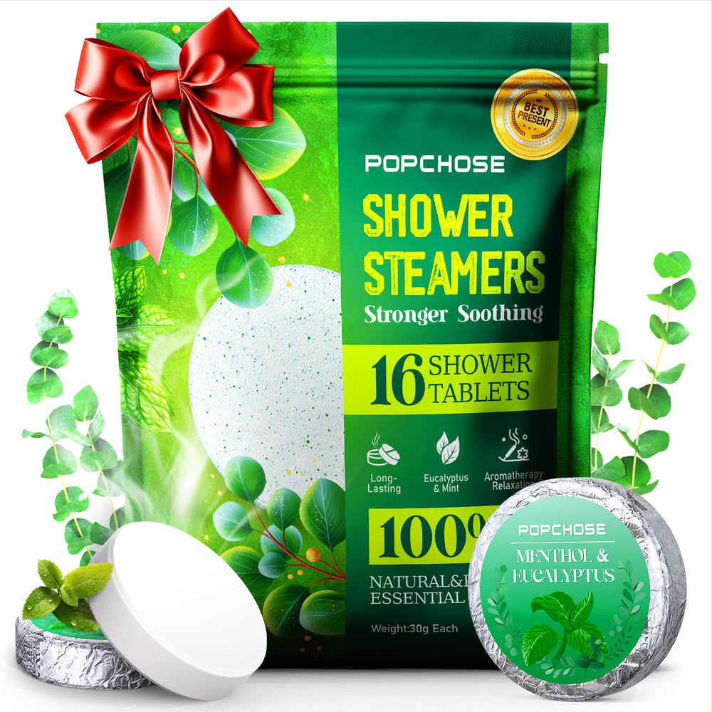 POPCHOSE eucalyptus steamers pair well with candles and towels.