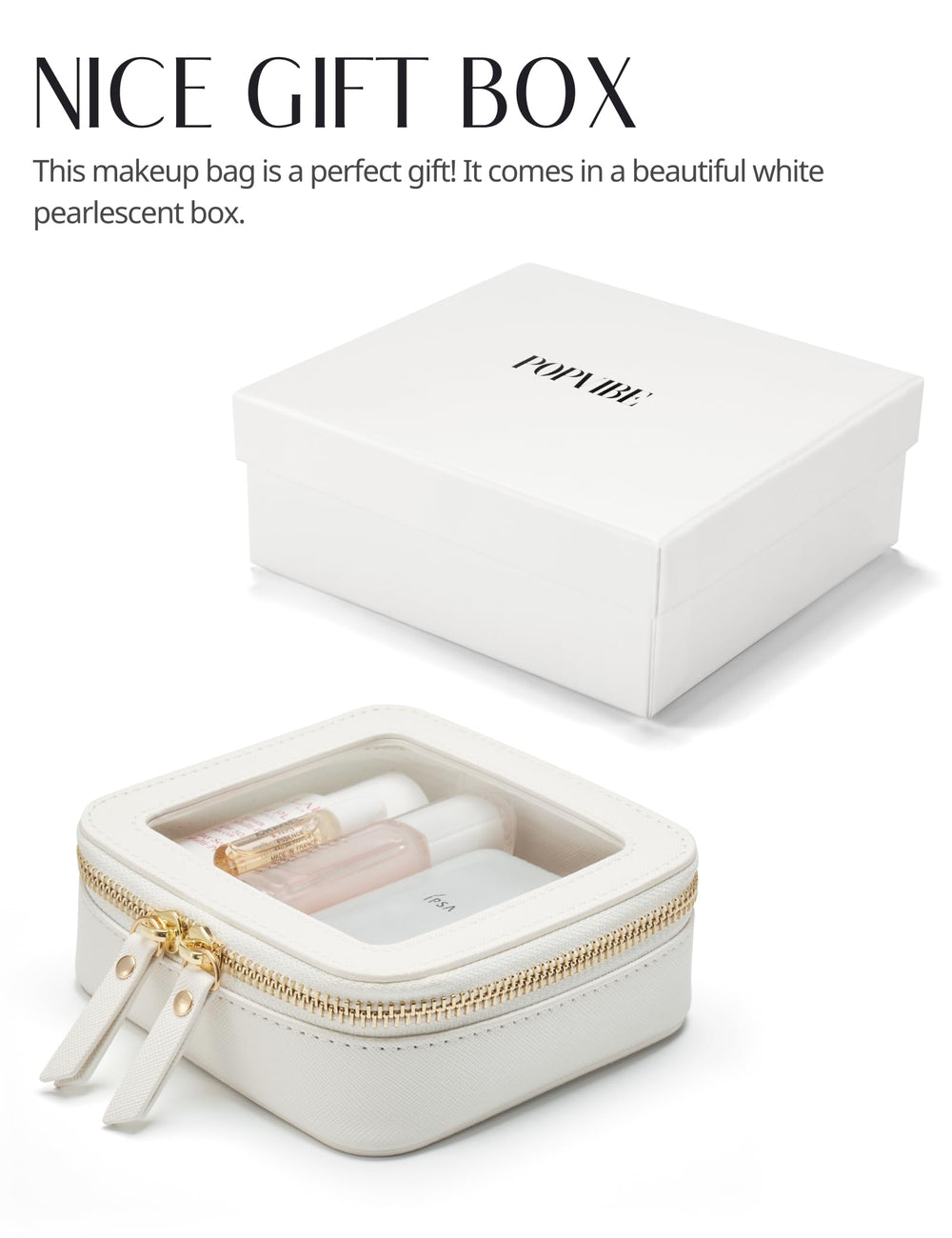 Popvibe on-the-go design helps organize cords, lip balms and small items.