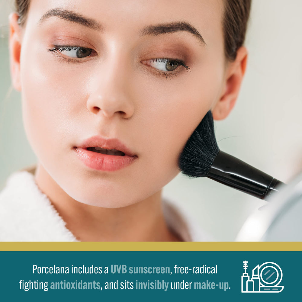 Porcelana Daytime Hydration Cream in daylight routine suggests antioxidant protection and glow