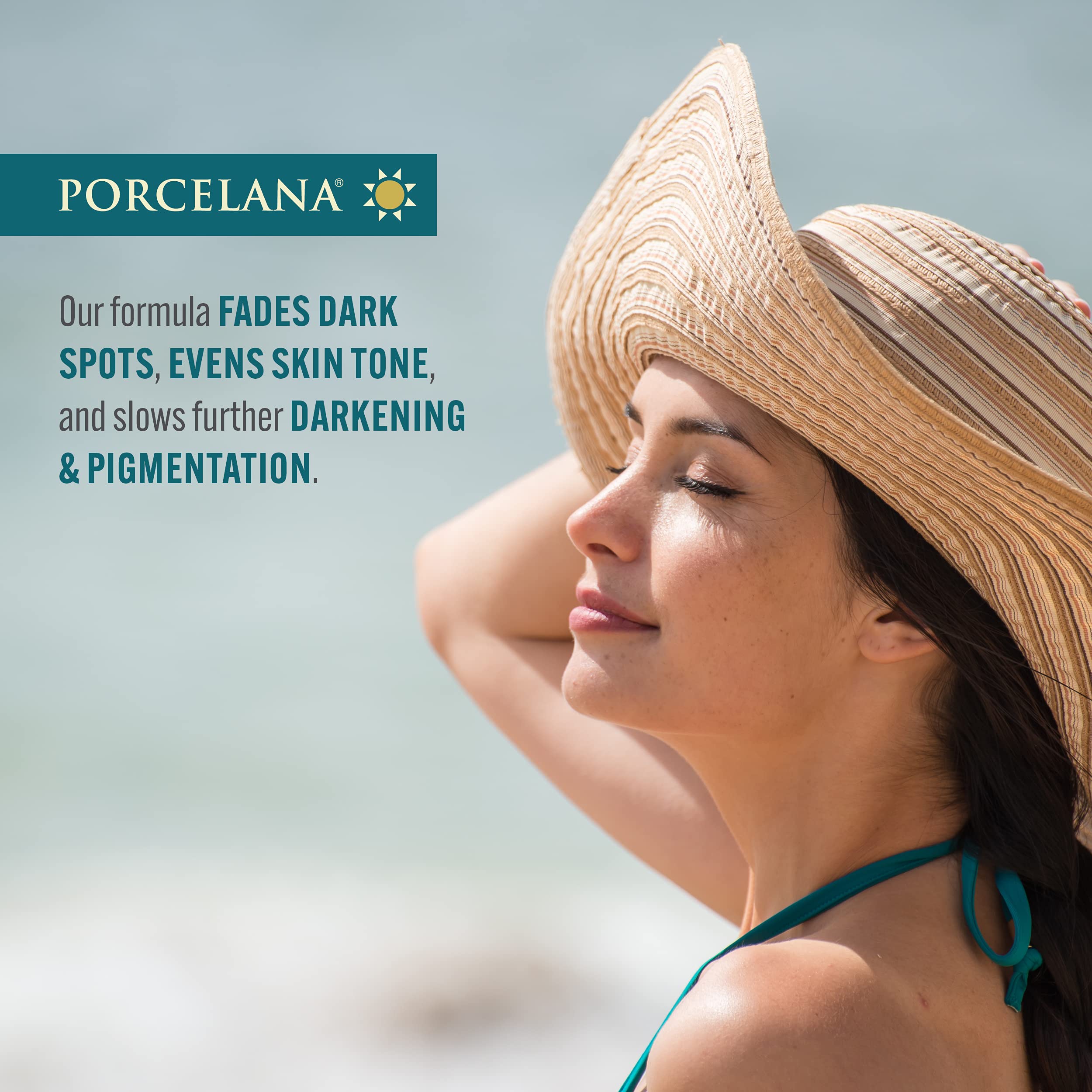 Porcelana Daytime Hydration Cream bottle applying on skin shows potential for even skin tone