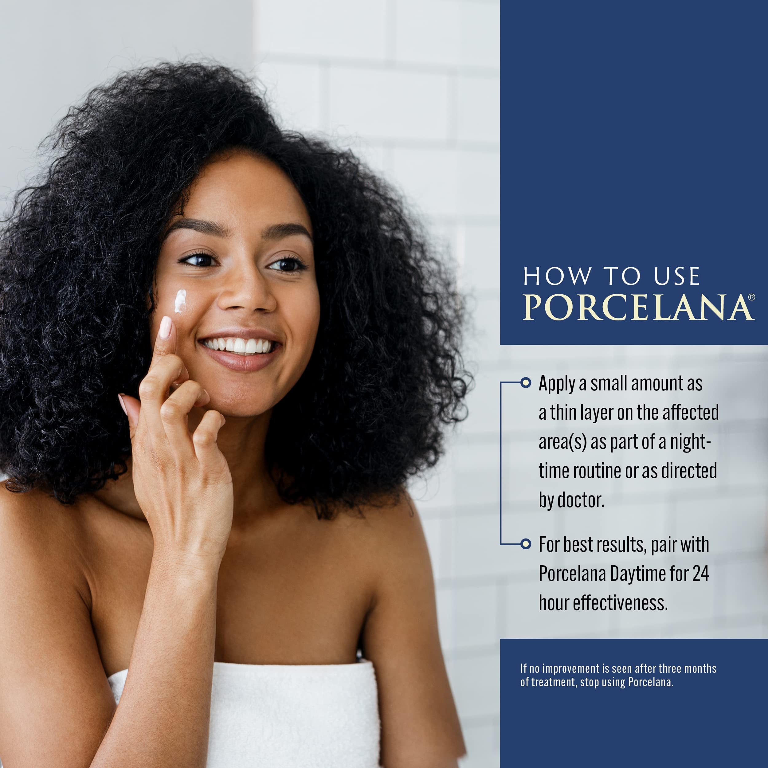 Porcelana Nighttime Hydration Cream night-time routine promotes refreshed skin.