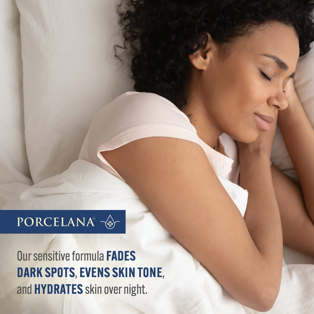 Porcelana Nighttime Hydration Cream texture swirl showing light, fast-absorbing formula.