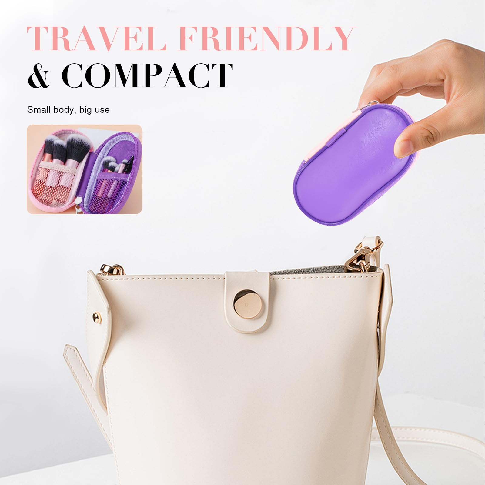 Foundation brush from Portable 10Pcs Travel Set delivers even coverage.