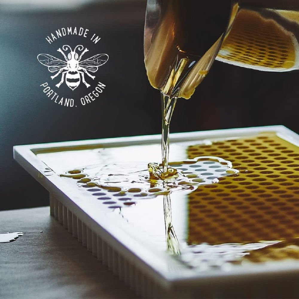 Portland Bee Balm beeswax texture close-up for protective lip barrier