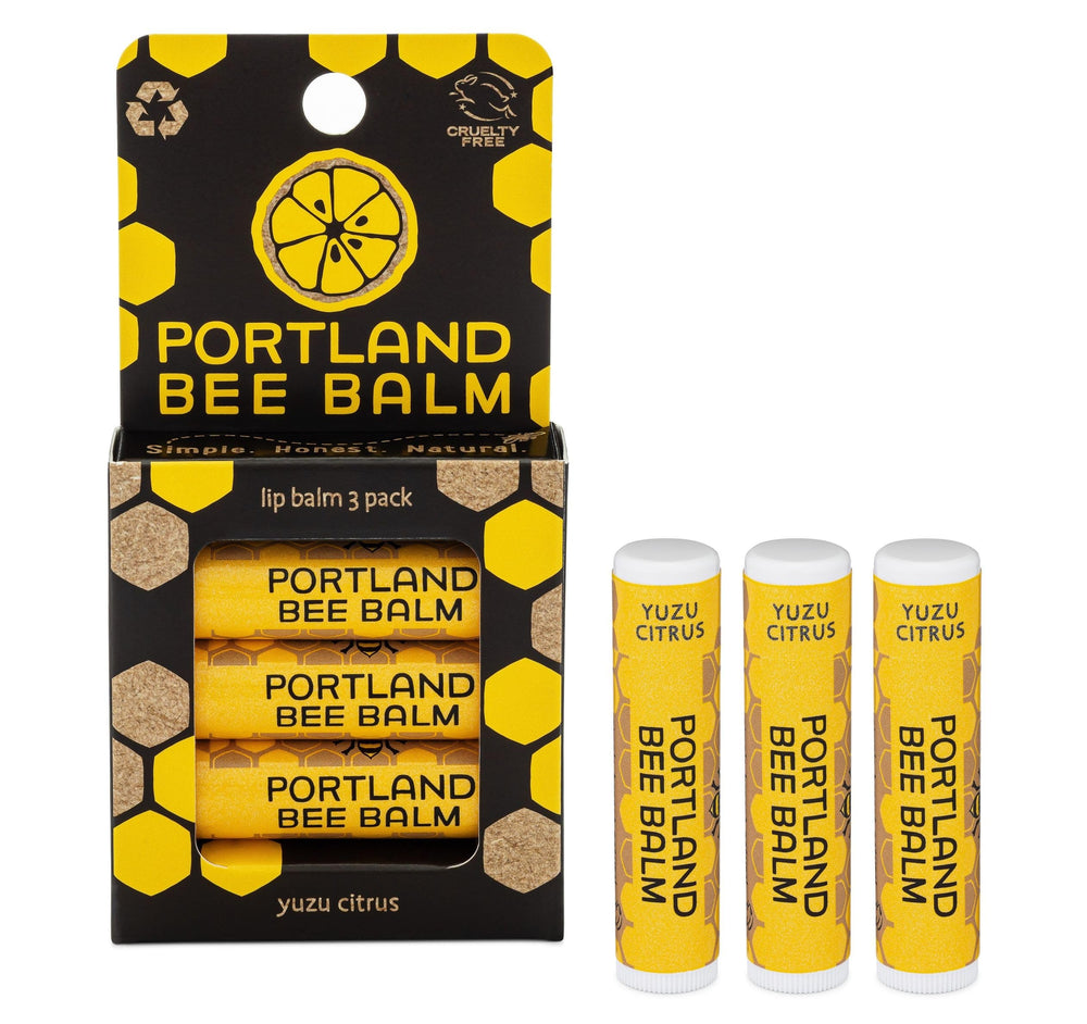 Portland Bee Balm Yuzu lip balm tube front for everyday lip care