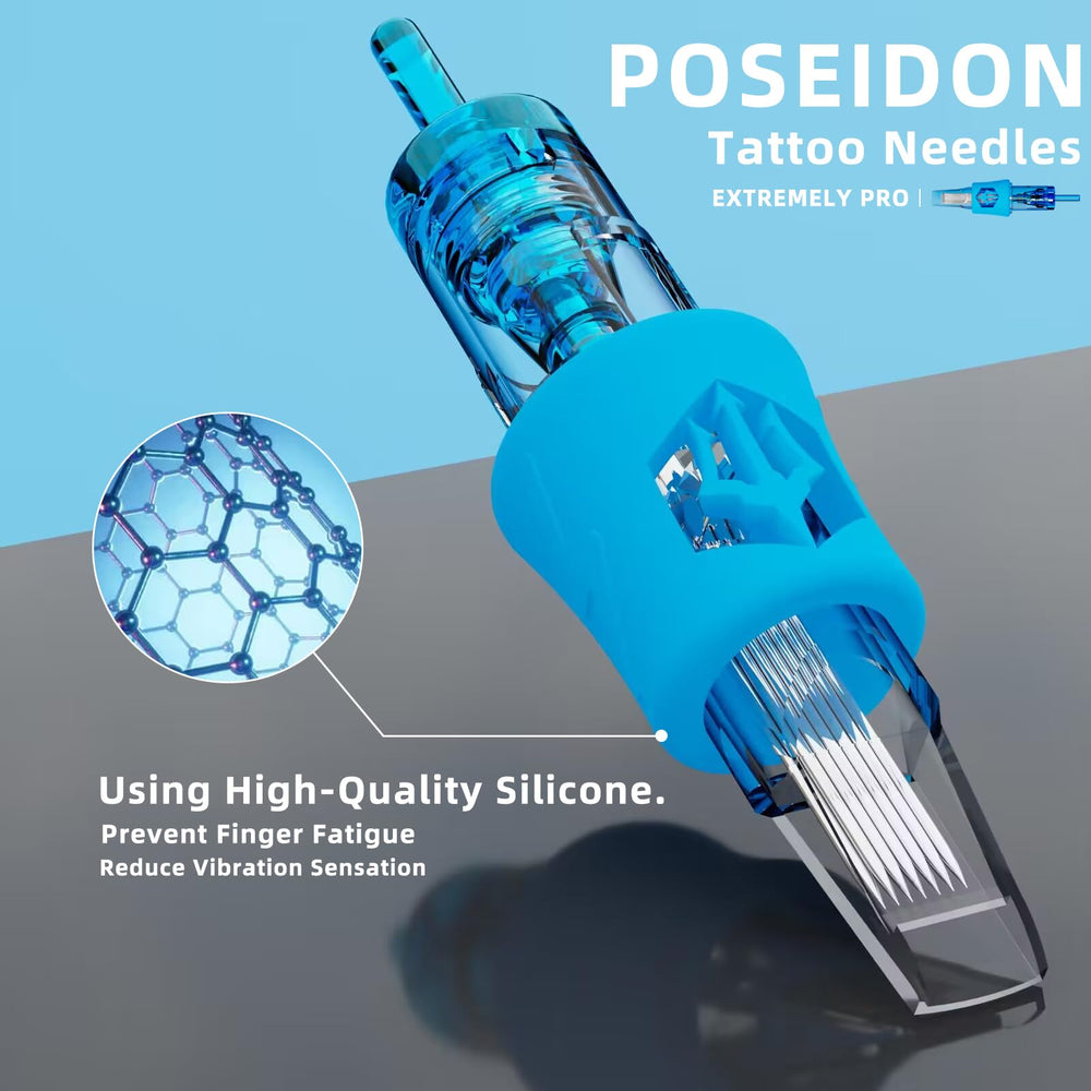 Poseidon stainless steel tip highlights consistent ink flow during sessions
