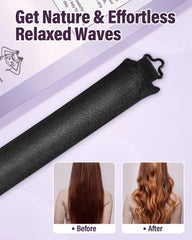 Posicurly heatless hair curler satin scarf close-up showing soft velvety touch.