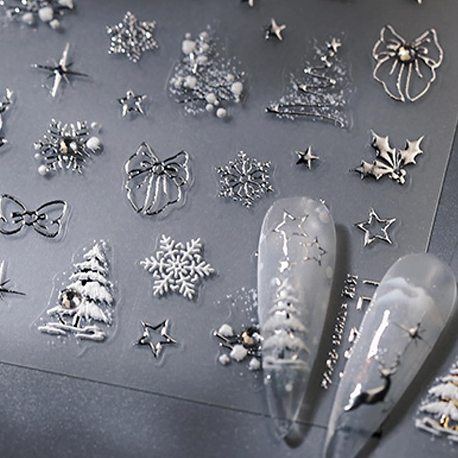 Posyofet winter nail designs with glitter for eye-catching festive accents.