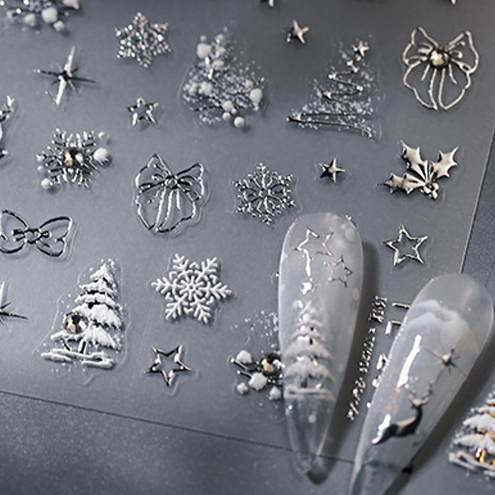 Posyofet winter nail designs with glitter for eye-catching festive accents.