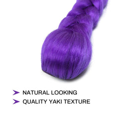 POUWENEY purple braid pony tail for Halloween cosplay stage looks.