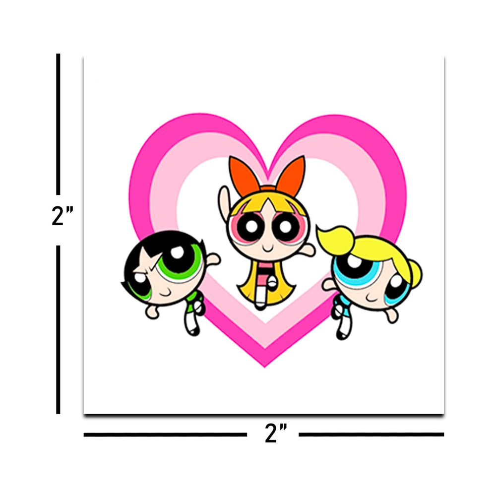 Powerpuff Girls tattoos perforated packaging keeps sheets tidy and easy.