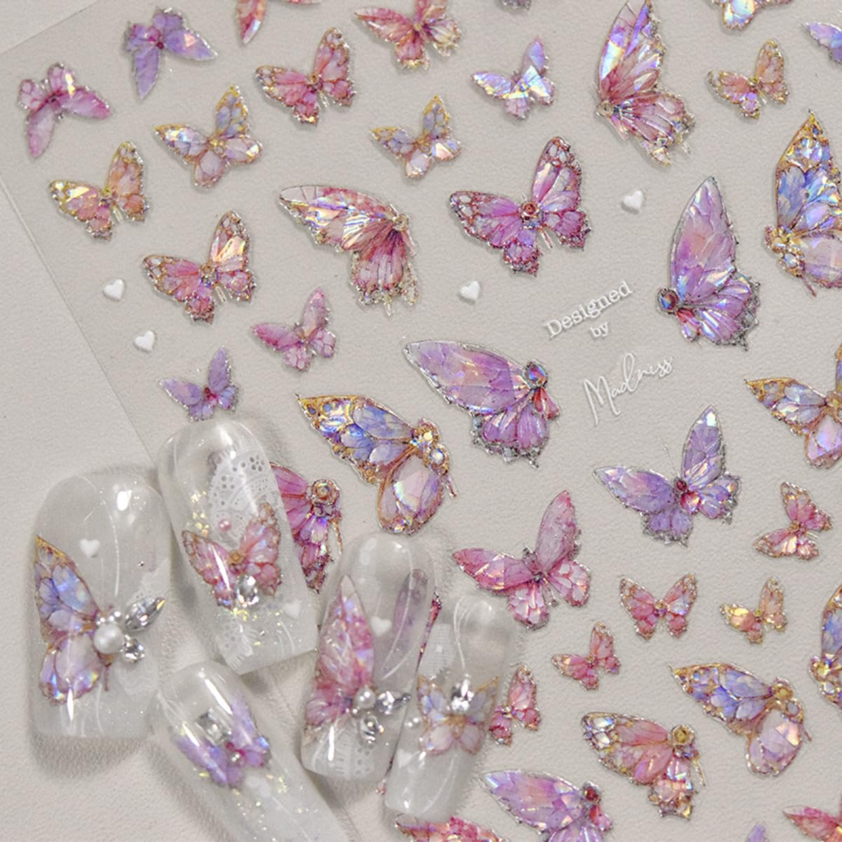 POWPOP 5D embossed nail art sticker creates realistic raised texture on nails.