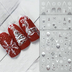 POWPOP elk and tree sticker for colorful holiday nails and simple at-home application