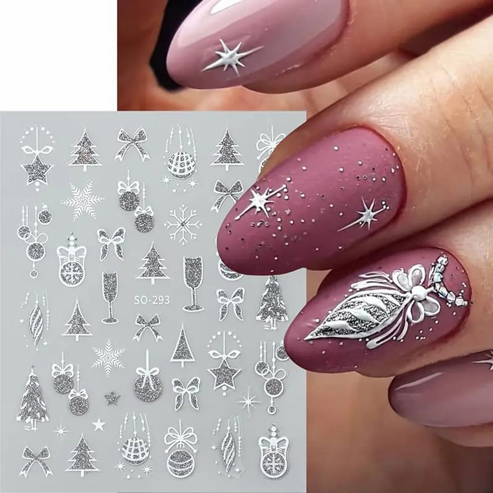 POWPOP flower sticker for delicate Christmas nails and versatile color-mixing options