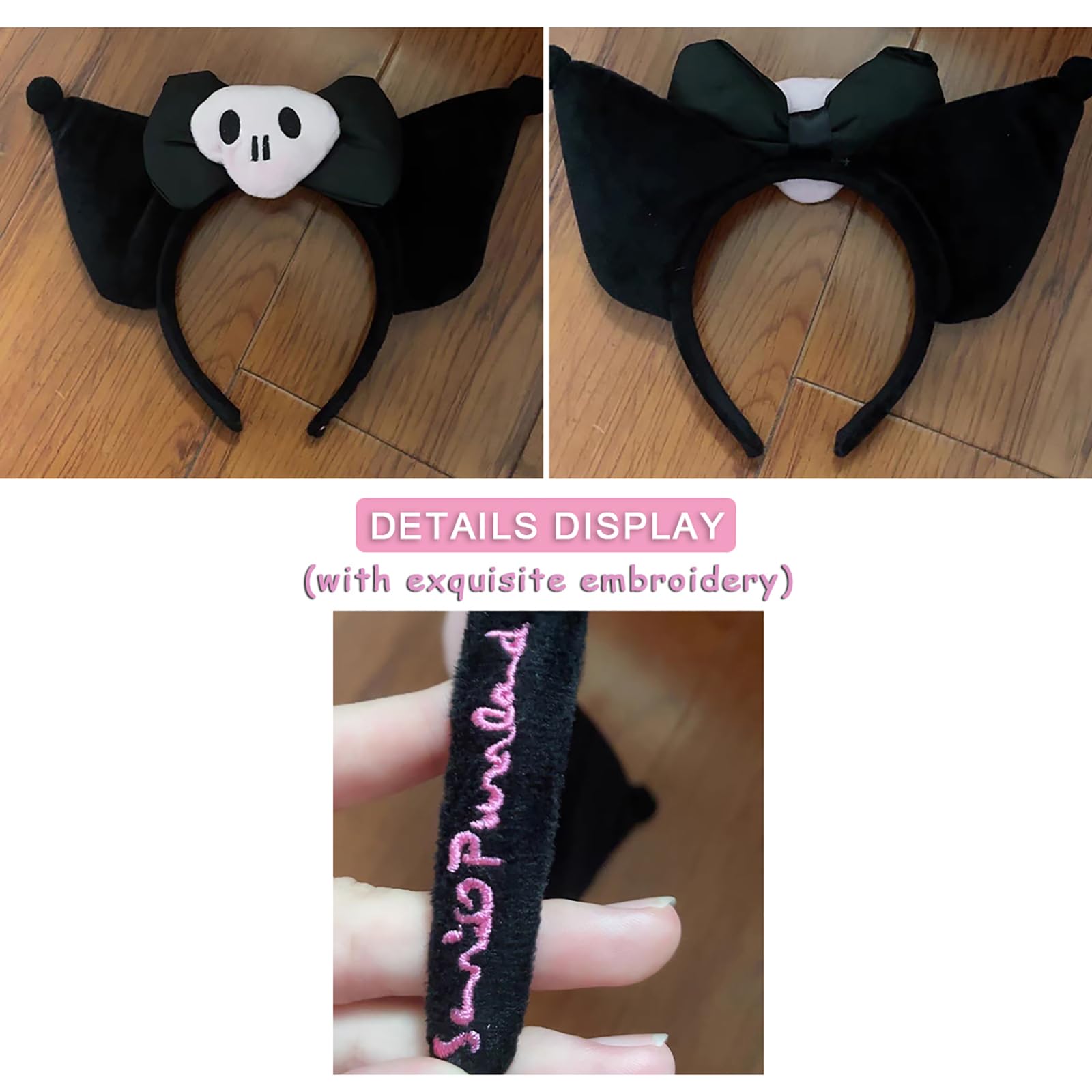 POYIPI black plush ears headband ideal for everyday cosplay wear