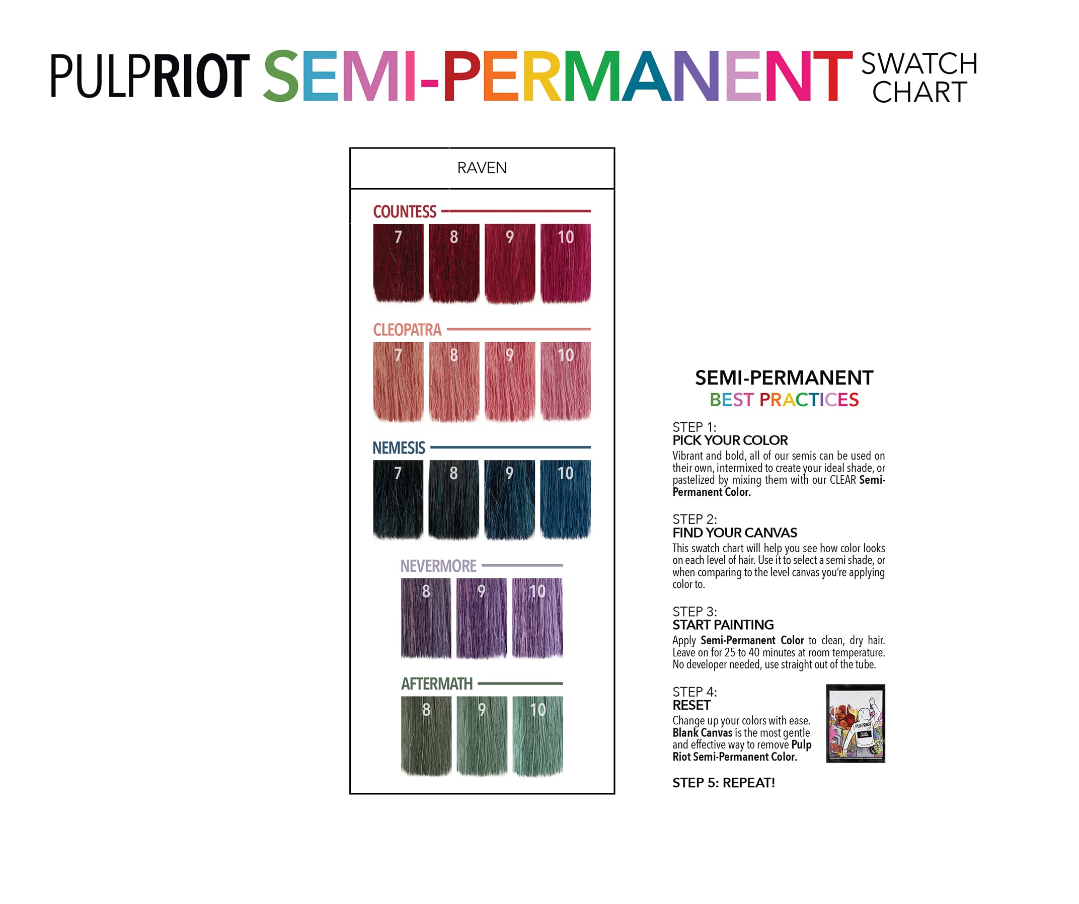 P.R. Countess cool-water rinse indicates gentle color removal and longevity.