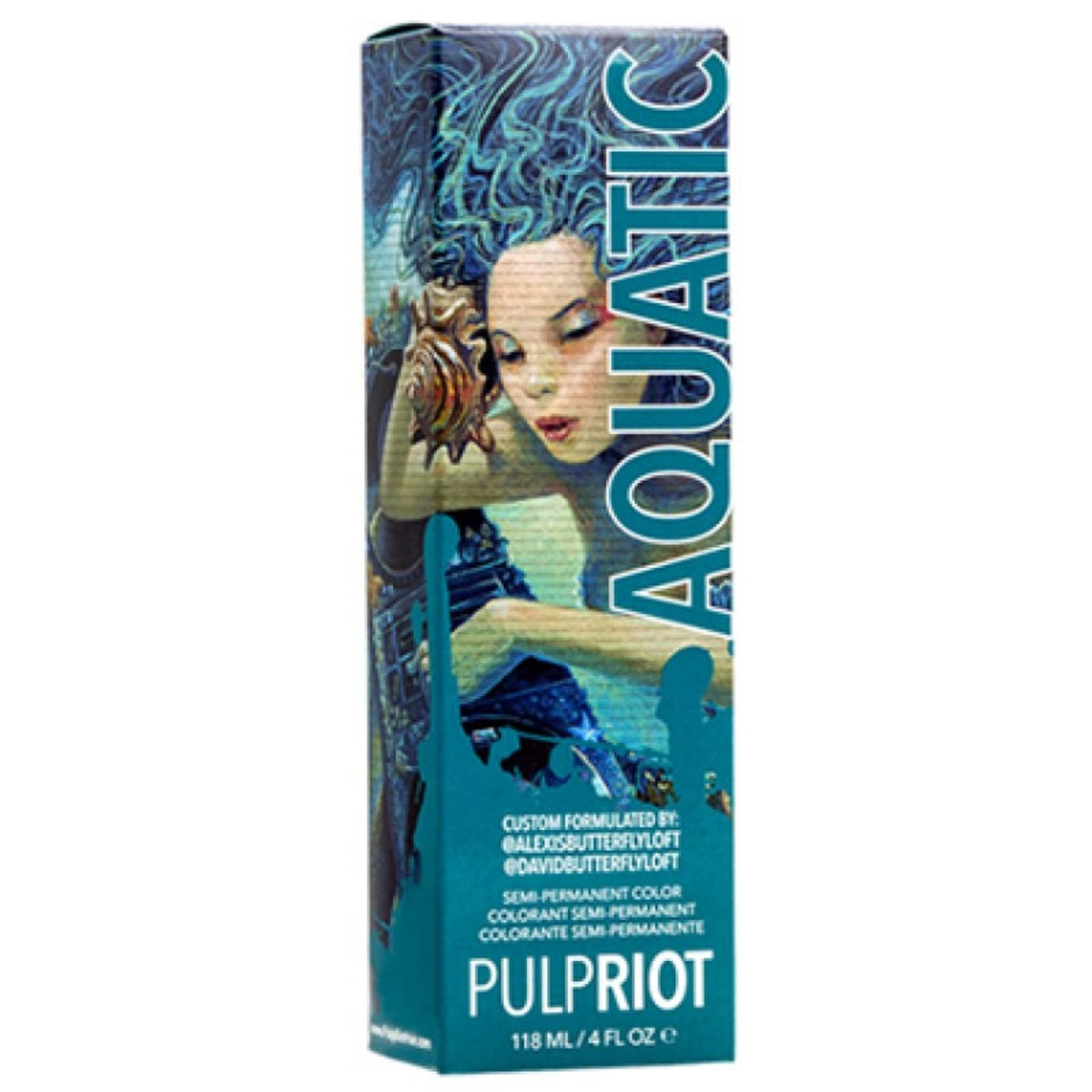P.R Pulp Riot Aquatic bottle front shows vibrant semi-permanent color for bold looks.