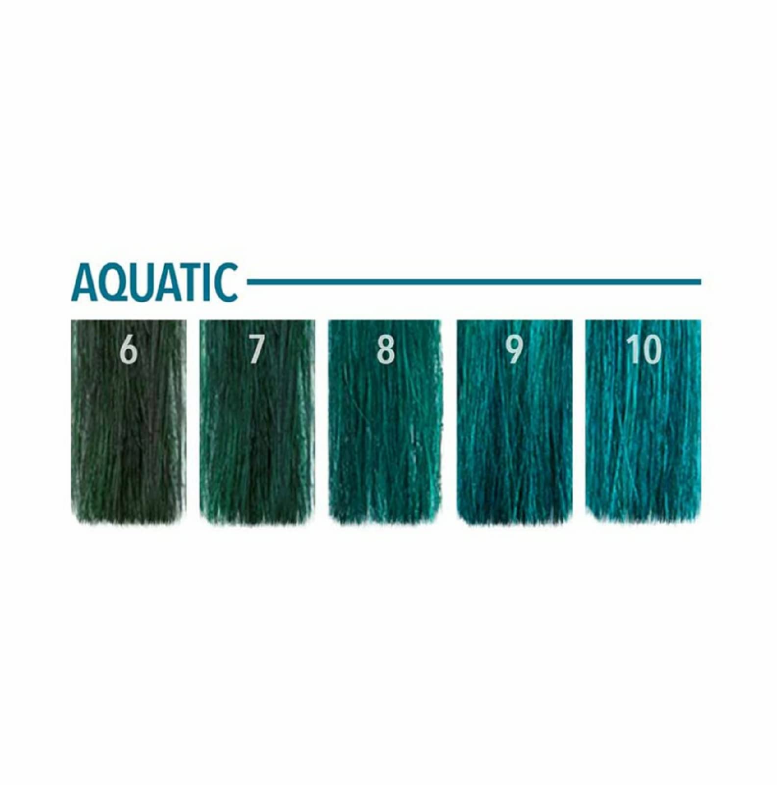 P.R Pulp Riot Aquatic color swatches illustrate versatile shade options for customization.