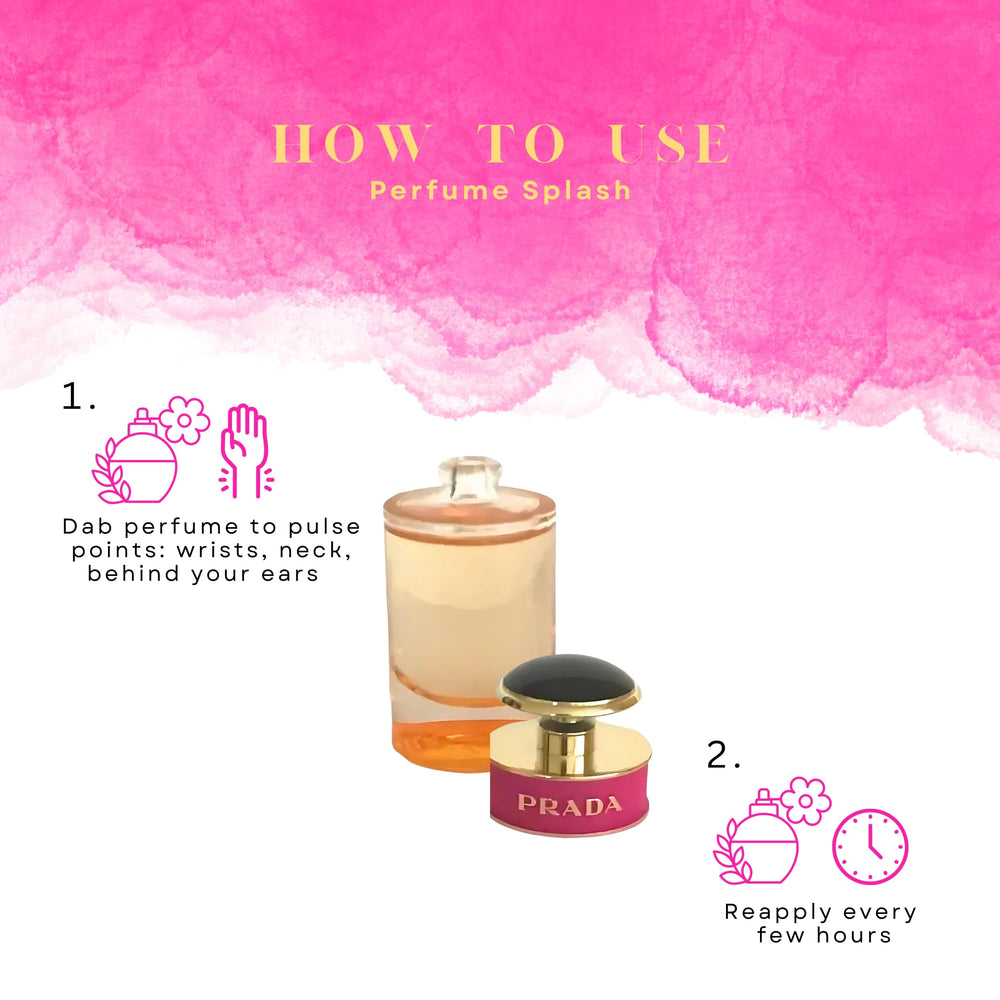 Prada Candy woman applying perfume image suggests intimate moments and lasting impression.