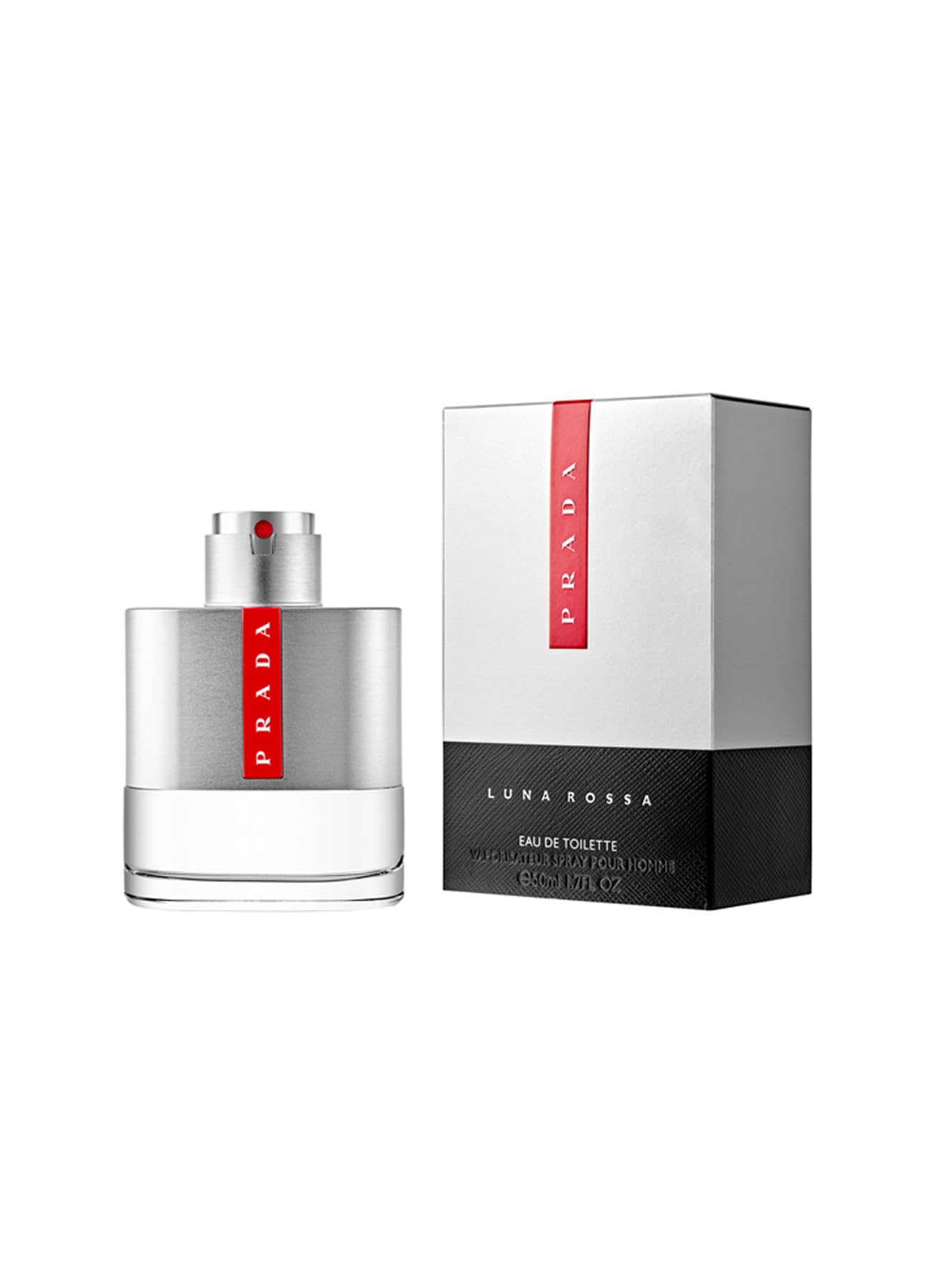 Prada Luna Rossa bottle in an elegant setting for confident everyday wear.