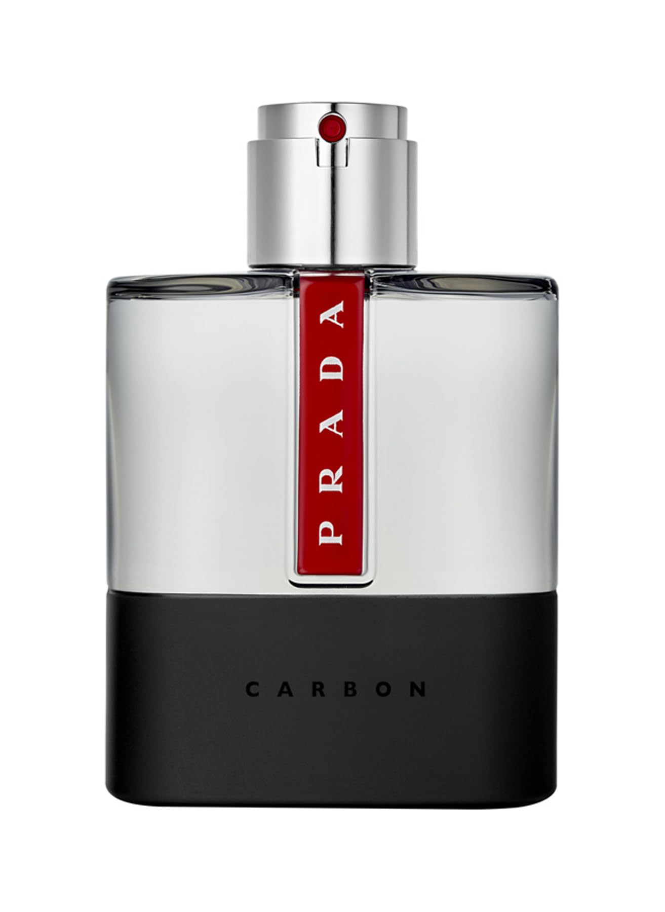 Prada Luna Rossa Carbon bottle front showcases premium masculine design for confident daily wear.