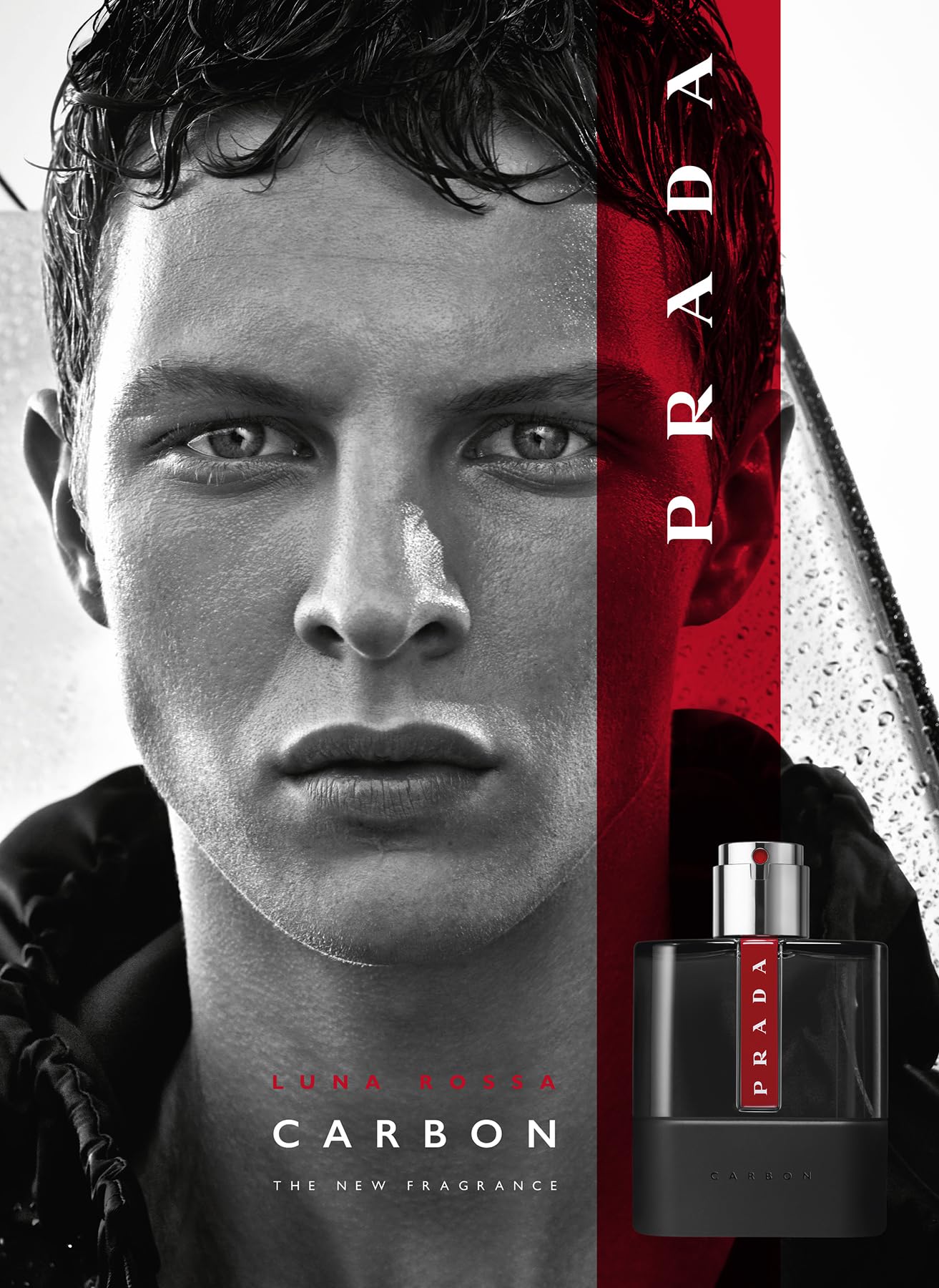 Prada Luna Rossa Carbon dimensions chart helps verify size for online shopping.