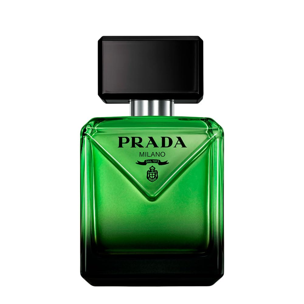 Prada Paradigme bottle front shows elegant perfume packaging for refined wear