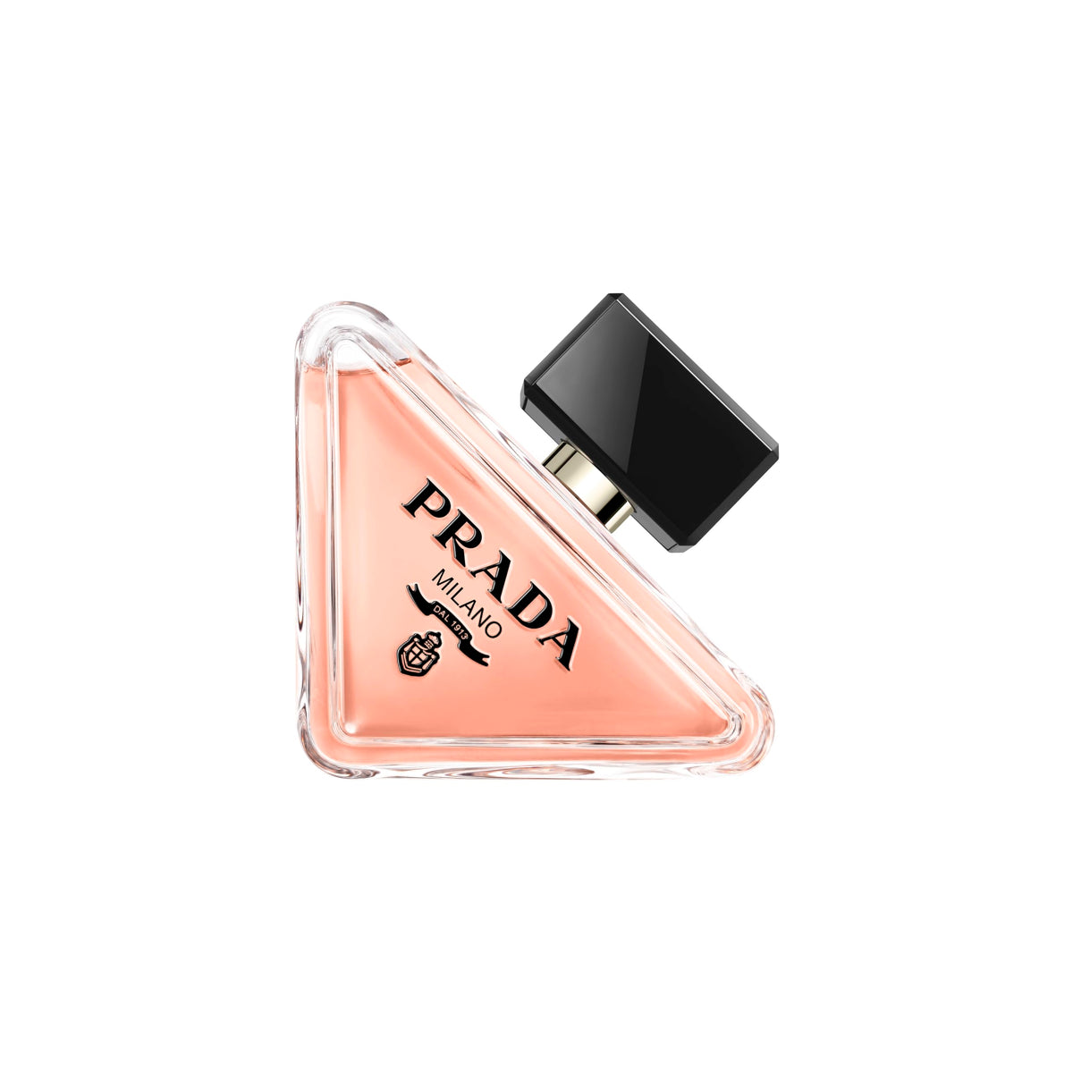 Prada Paradoxe bottle front—amber floral fragrance for day-to-night elegance.