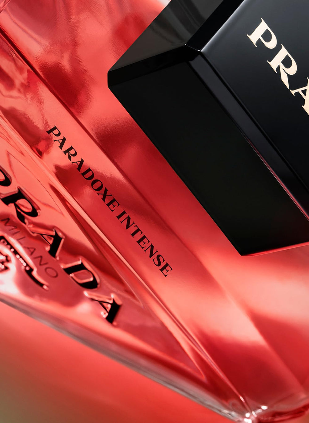 Prada Paradoxe Intense bottle-angle showcases modern design and lasting impression