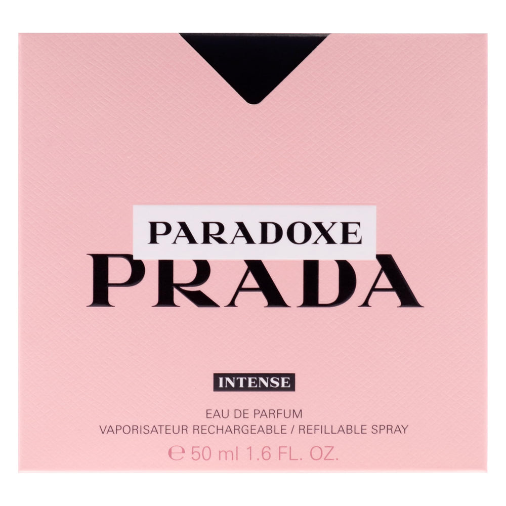 Prada Paradoxe Intense bottle reflections convey premium allure.