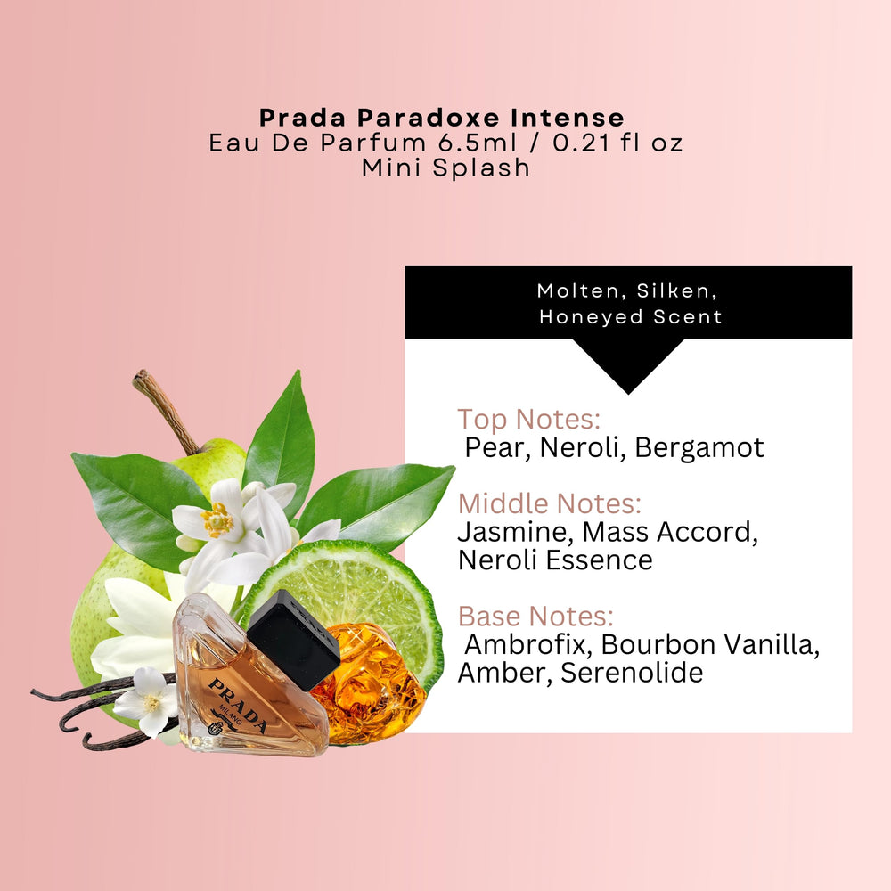 Prada Paradoxe Intense close-up notes, floral-amber scent profile