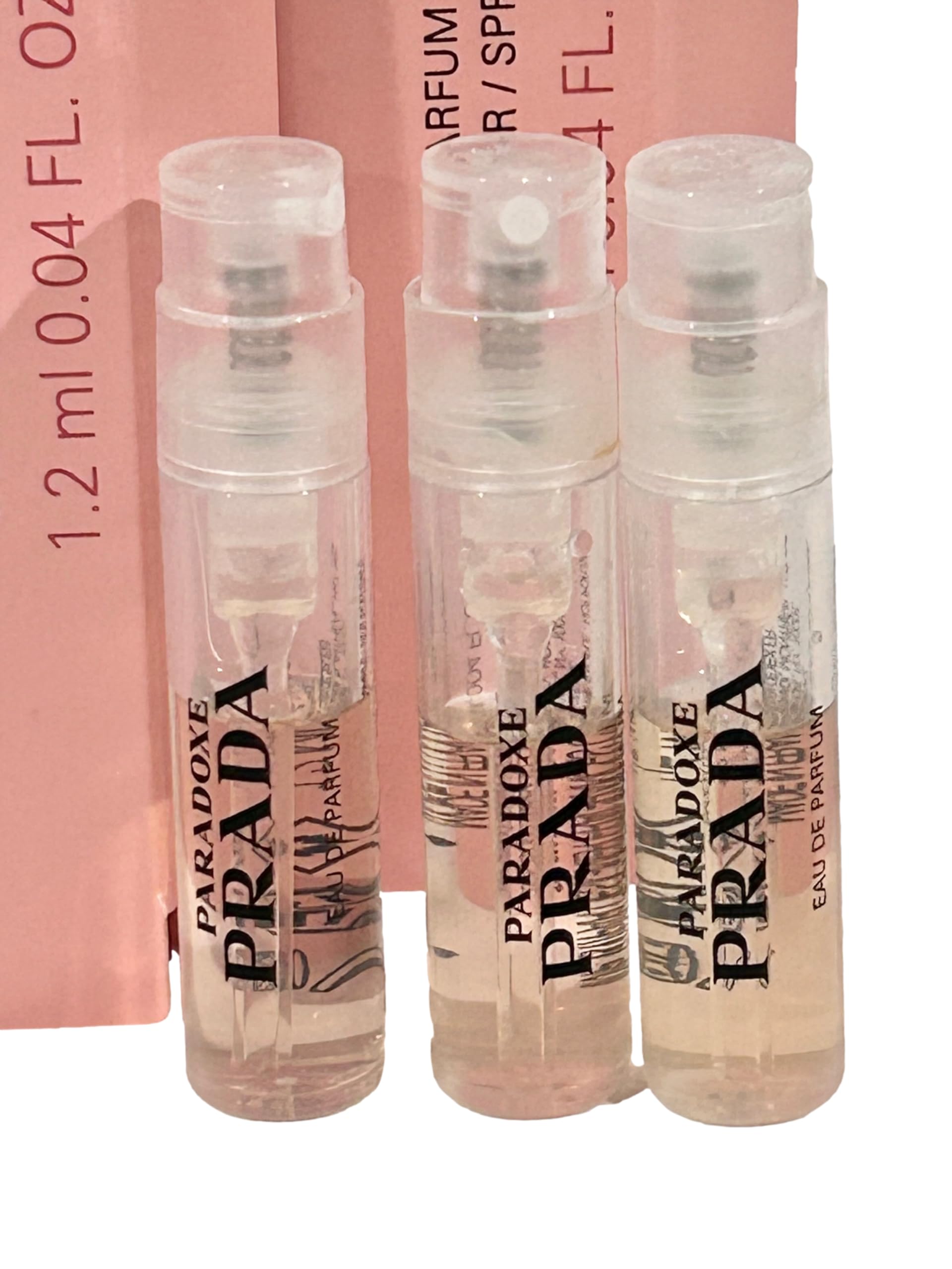 Prada PARADOXE sample-packaging: compact trio for gift-giving or sharing with friends.