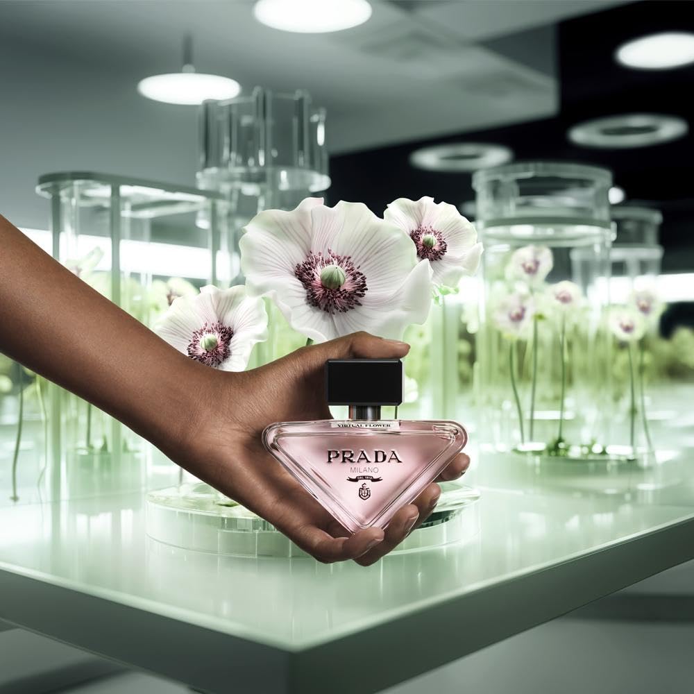 Prada Paradoxe Virtual Flower bottle with label, elegant branding for everyday sophistication.