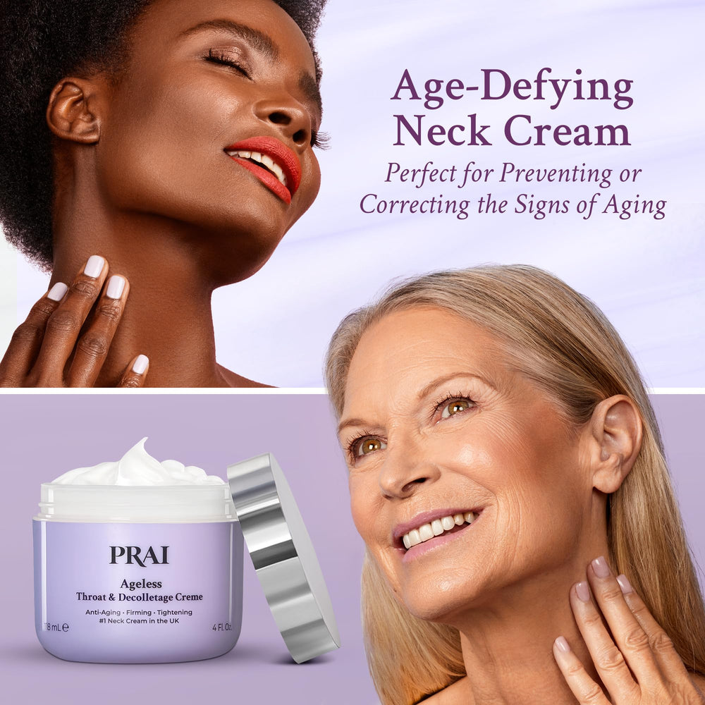 PRAI neck-care focus on decolletage for smoother appearance