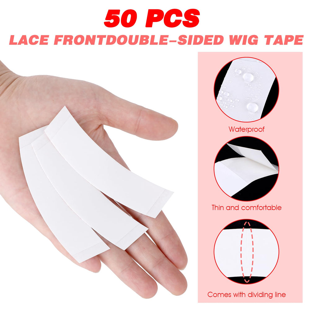 Prasacco wig tape close-up shows trim-to-fit capability for curved edges.