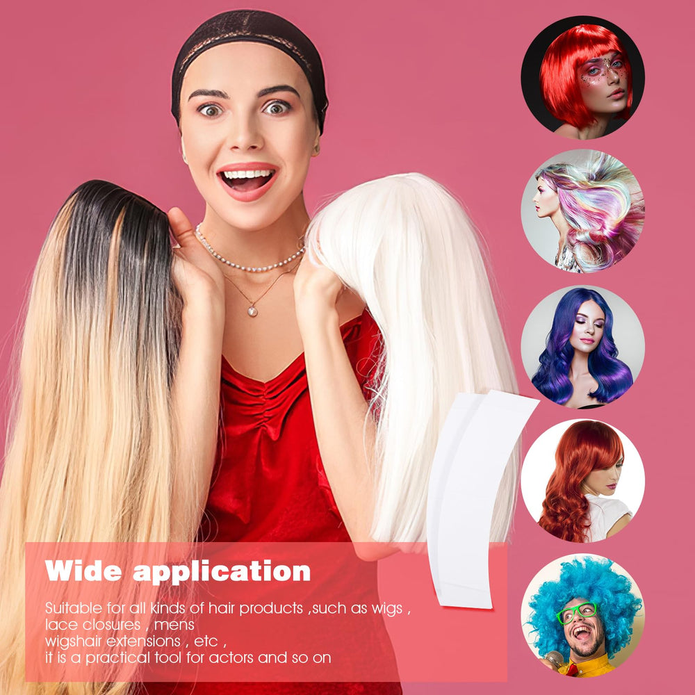 Prasacco wig tape supports various hair products including extensions and hair systems.