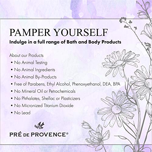 Pre de Provence lavender soap on a rope close-up showing creamy lather and elegant texture.