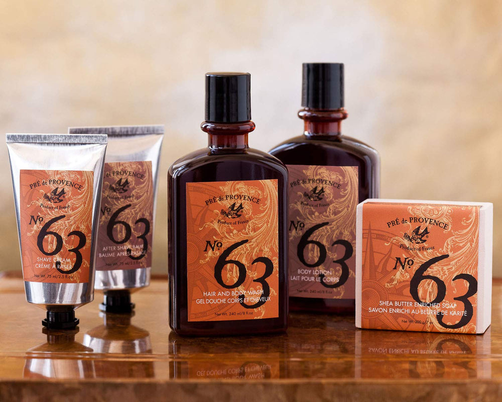 Pre de Provence No.63 shave cream tube provides rich foam for precise lines