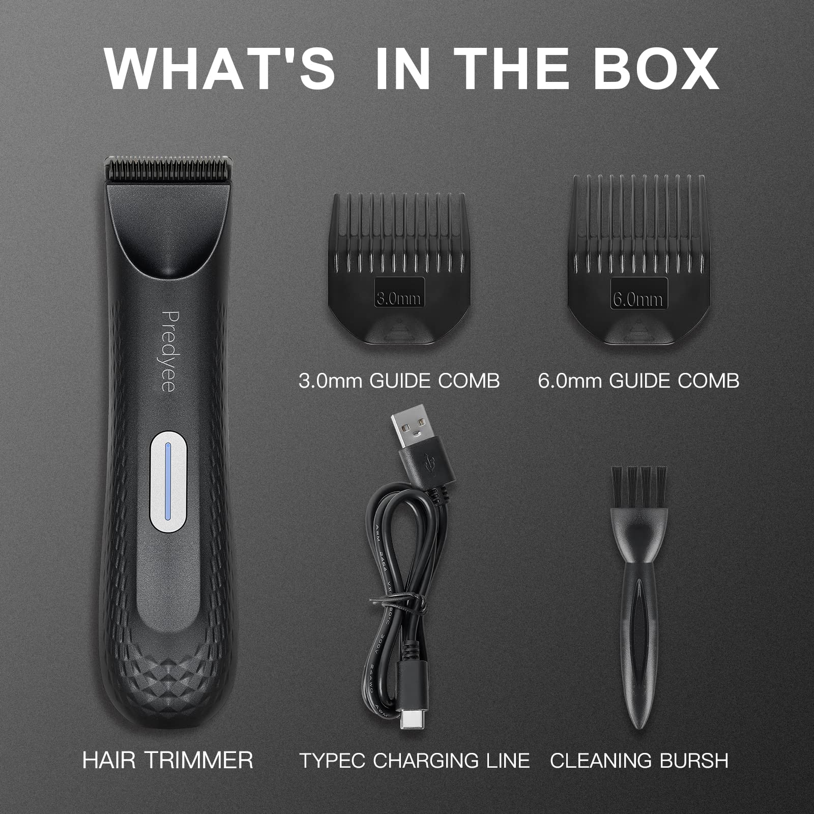 Predyee ceramic blade delivers smooth, nick-free grooming on sensitive areas.