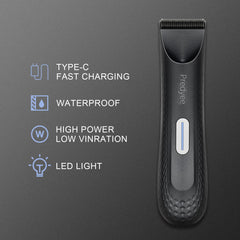 Predyee Manscape Trimmer LED light reveals hidden hairs for precise trimming.