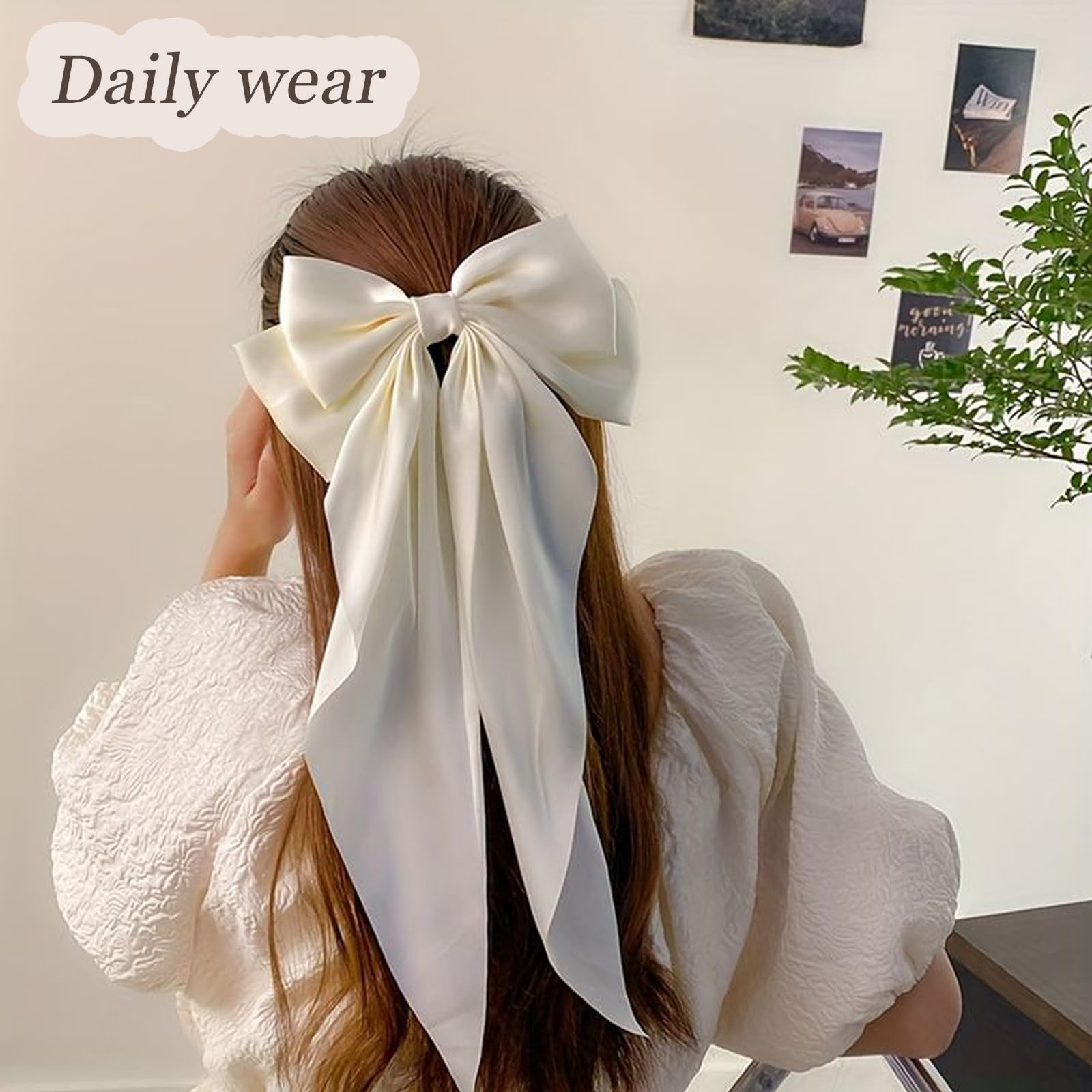 Prehot coquette bows long-tail design clip adds elegant length to any hairstyle.