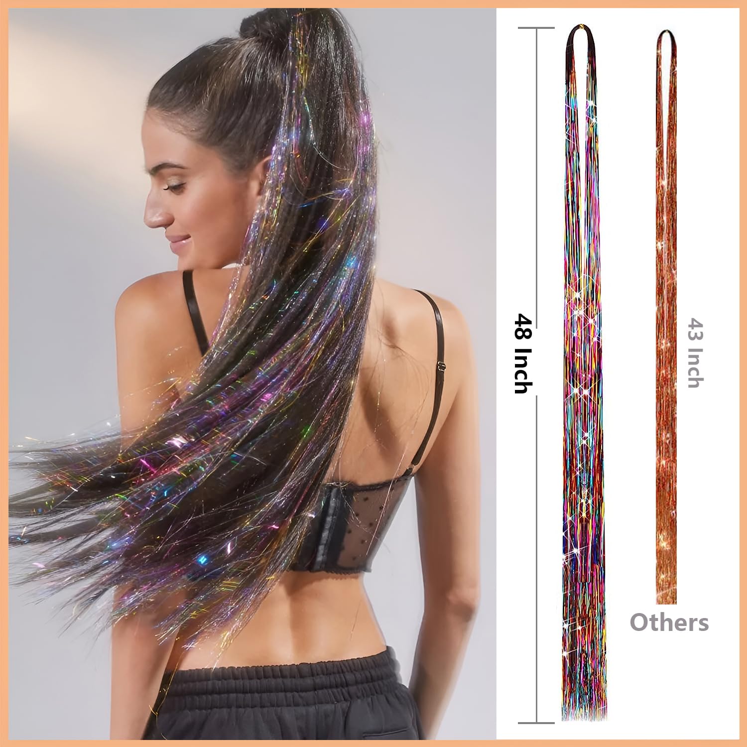 Prehot hair tinsel extensions style ideas: transform looks for parties and cosplay.